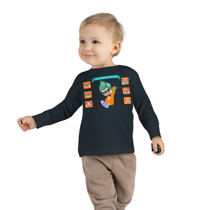 Toddler Long Sleeve Tee - Super kiddo how to brush teeth - [[{"value":"Wonderwear Kid"}]]