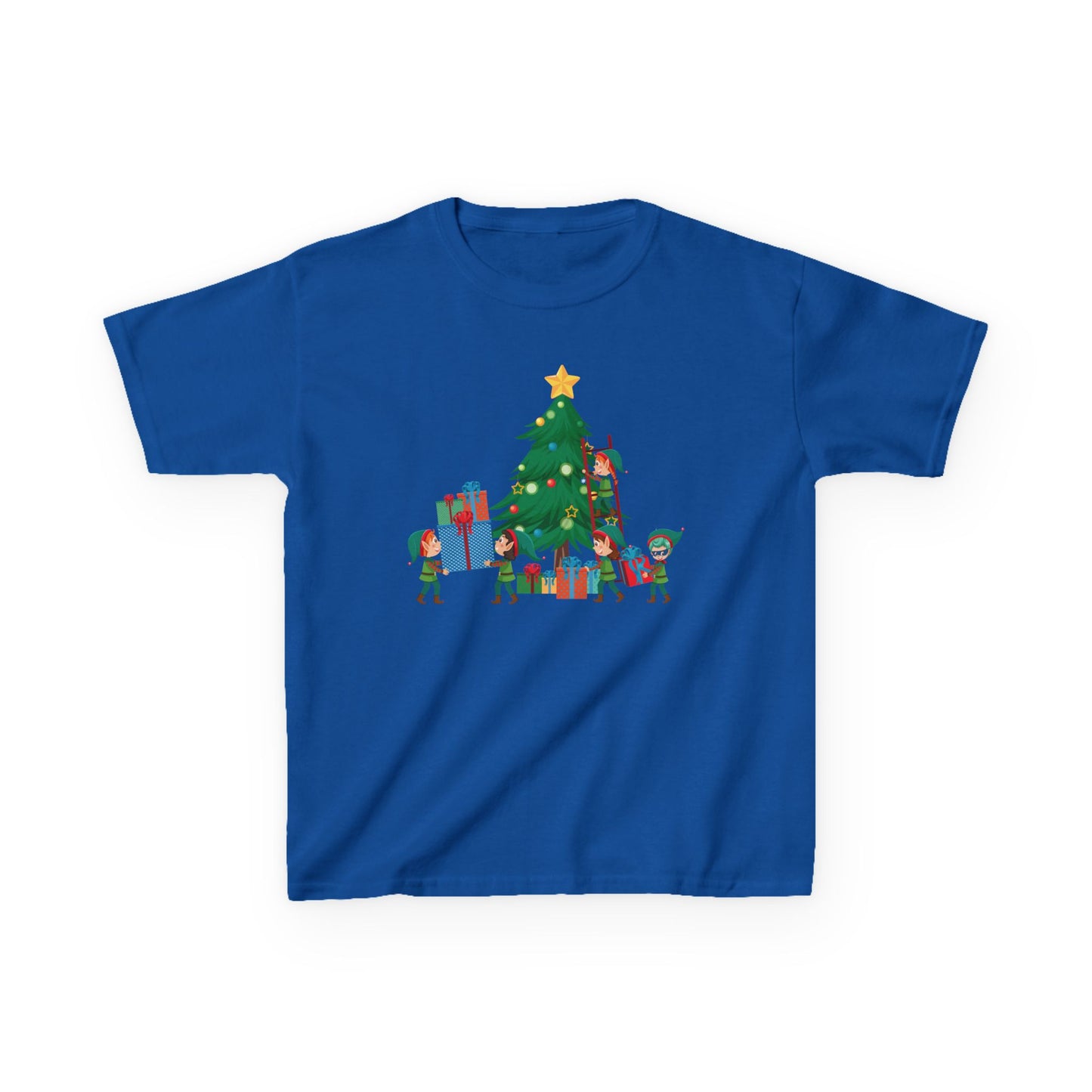 Kids Heavy Cotton™ Tee - Super kiddo putting gifts on christmas tree - [[{"value":"Wonderwear Kid"}]]