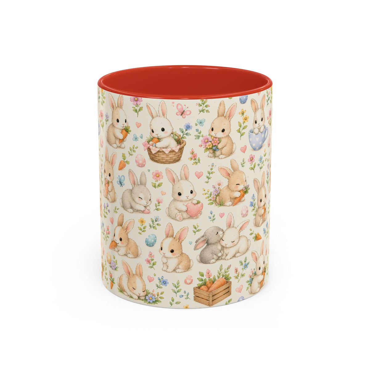 Accent Coffee Mug  (11/15 oz) - Pastel Bunny Garden Easter