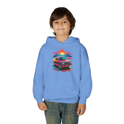 Kids Retro Car Hoodie Printify