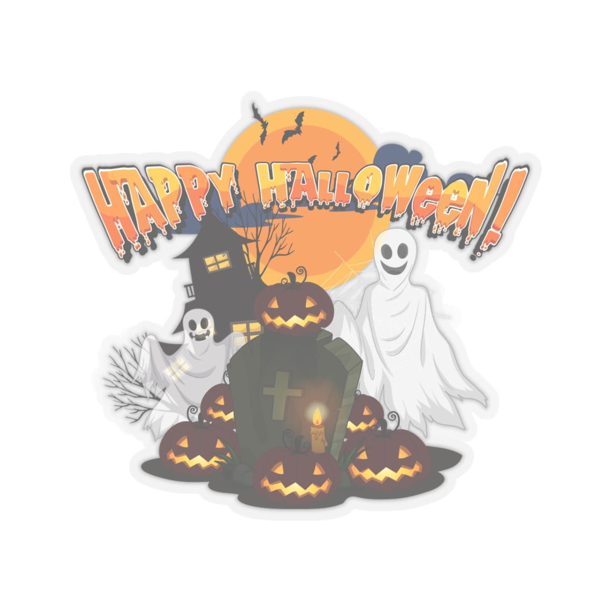 Kiss-Cut Stickers - Happy holloween - cemetery - [[{"value":"Wonderwear Kid"}]]