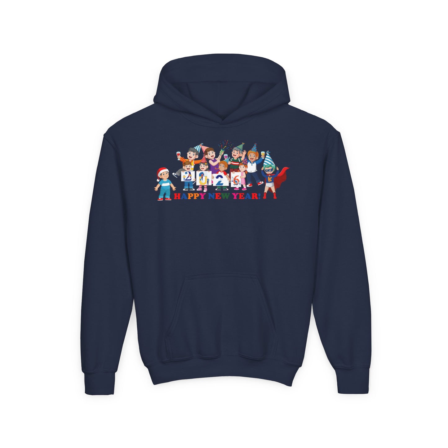 Youth Heavy Blend Hooded Sweatshirt - Happy new year from super kiddo