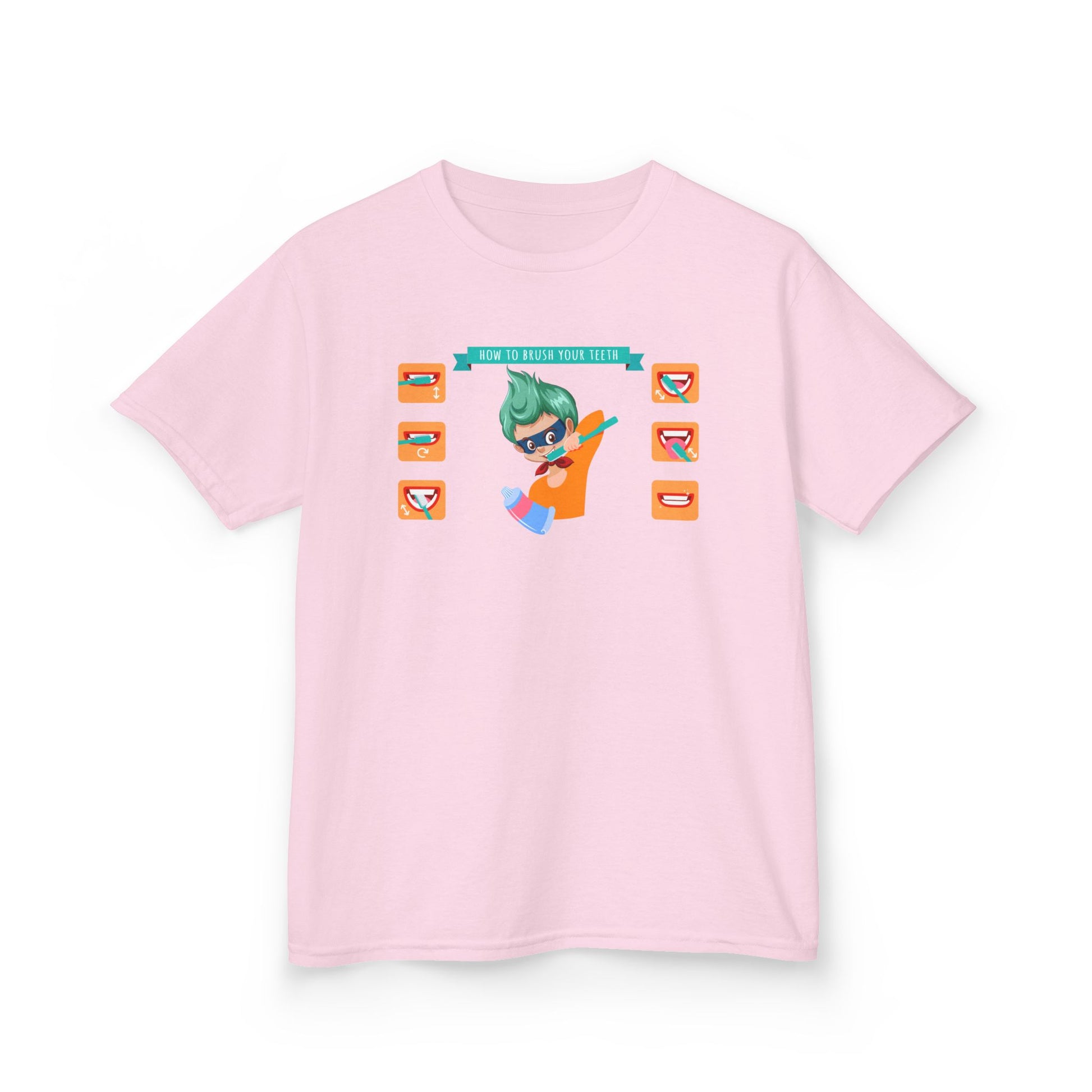 Kids Heavy Cotton™ Tee - Super kiddo how to brush teeth - [[{"value":"Wonderwear Kid"}]]