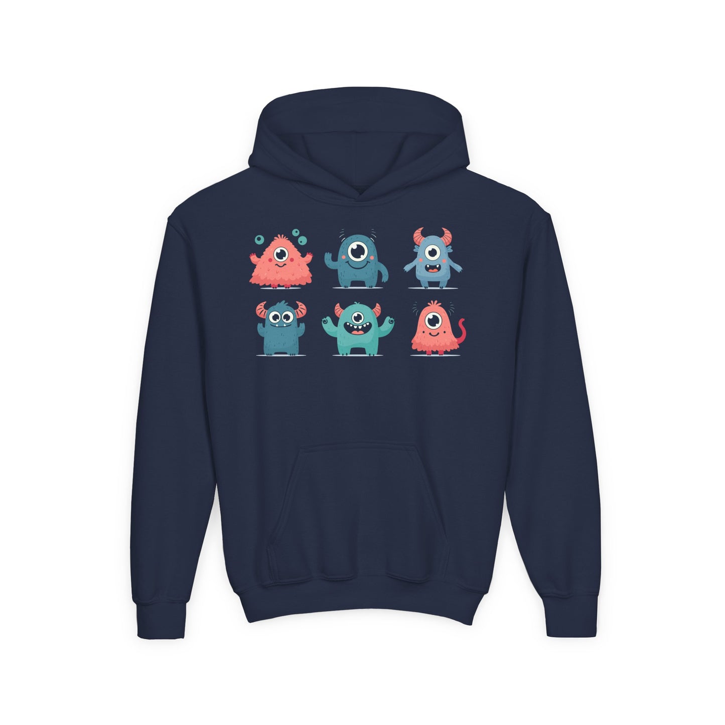 Youth Heavy Blend Hooded Sweatshirt -  Group of cute little monsters
