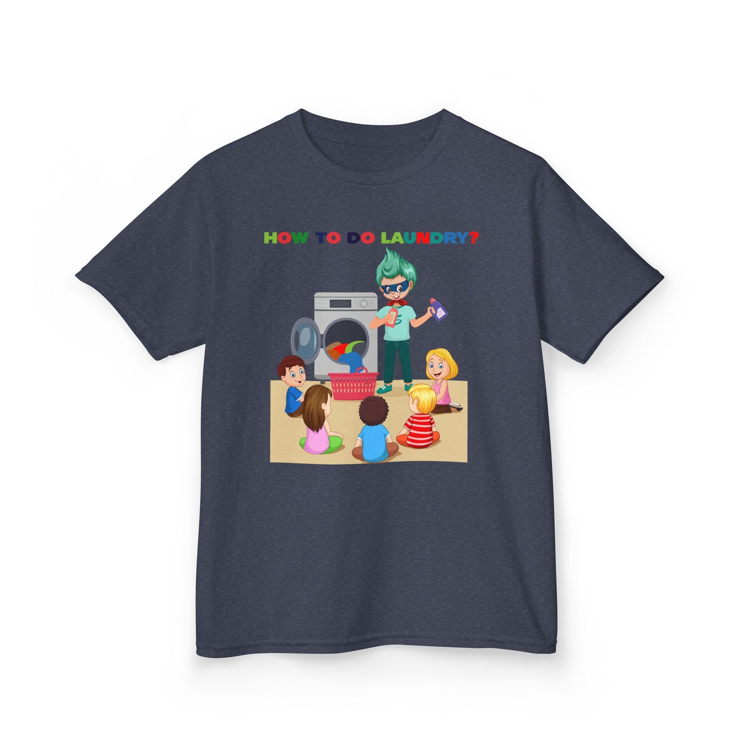Kids Heavy Cotton™ Tee - super kiddo teaching laundry - [[{"value":"Wonderwear Kid"}]]
