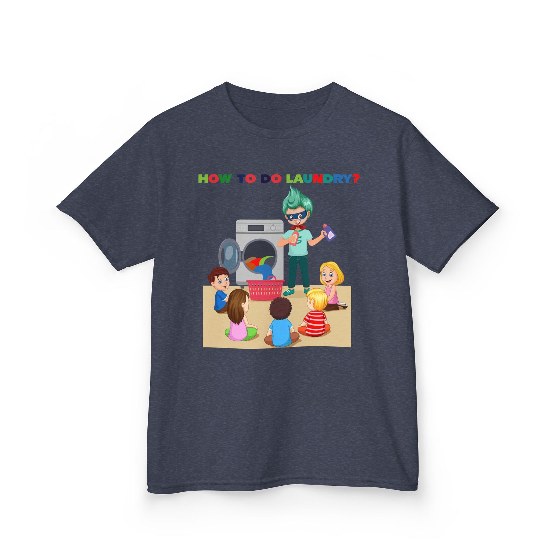 Kids Heavy Cotton™ Tee - super kiddo teaching laundry - [[{"value":"Wonderwear Kid"}]]