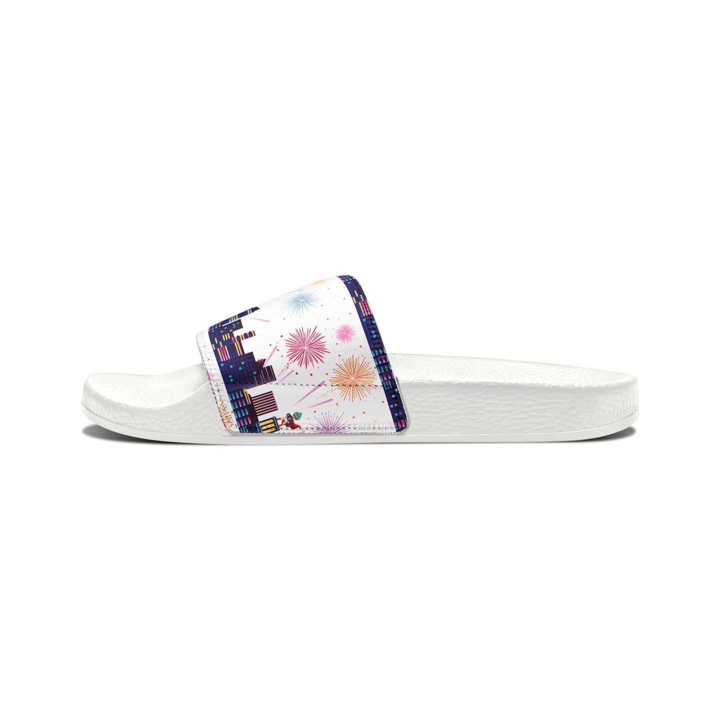 Youth Removable-Strap Sandals - Super kiddo with fireworks
