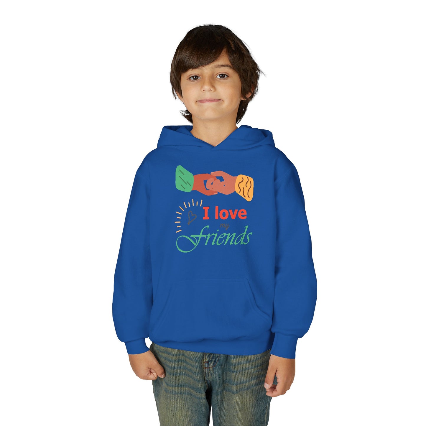 Youth Heavy Blend Hooded Sweatshirt - I love my friends