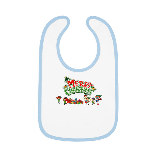 Baby Bib - Merry christmas from super friends - [[{"value":"Wonderwear Kid"}]]