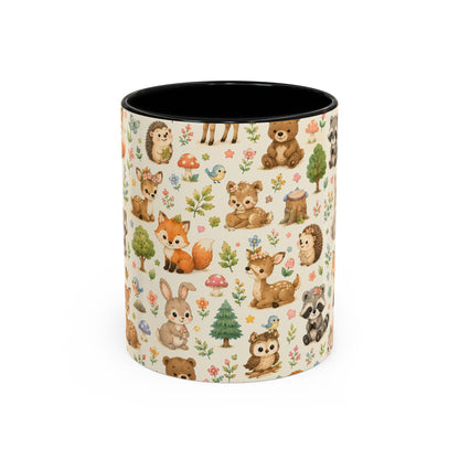Accent Coffee Mug  (11/15 oz) - Whimsical Woodland Friends