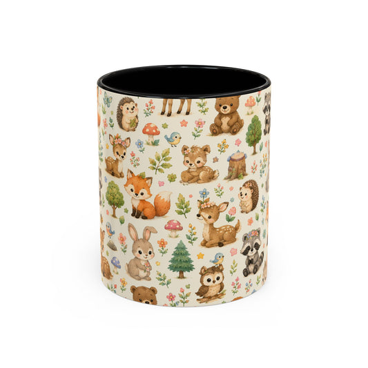 Accent Coffee Mug  (11/15 oz) - Whimsical Woodland Friends