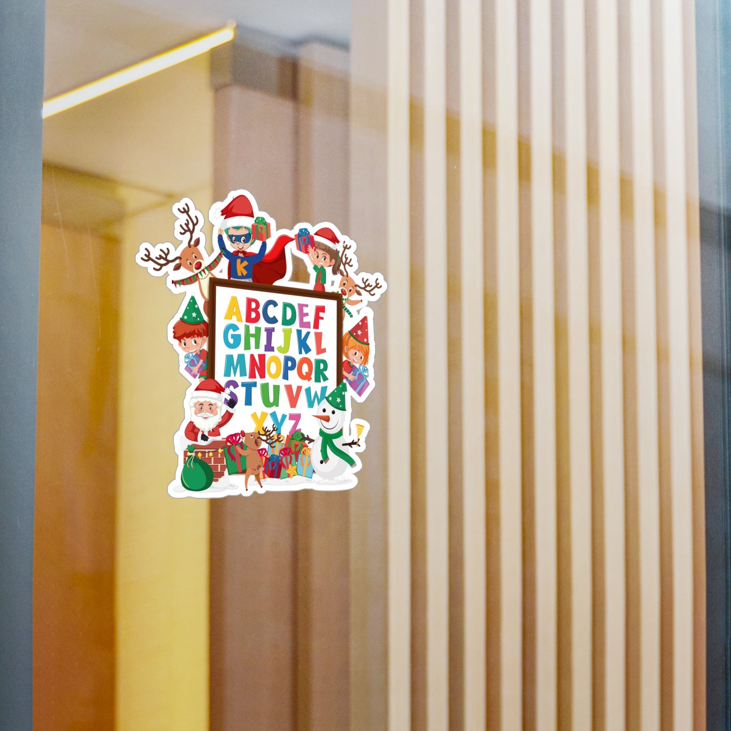 Christmas Kiss-Cut Vinyl Decals – Christmas alphabet with super kiddo