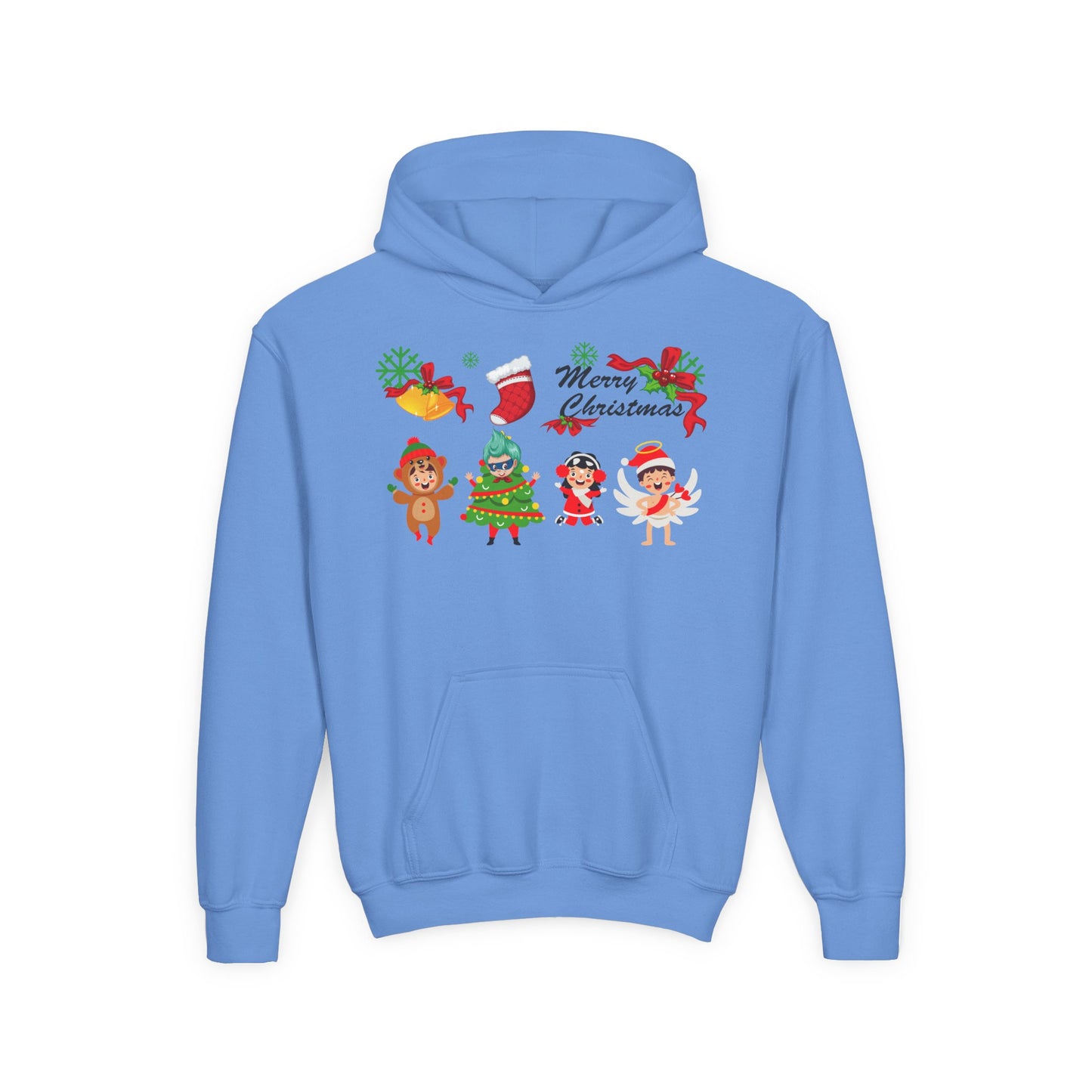 Youth Heavy Blend Hooded Sweatshirt - Merry christmas from super kid