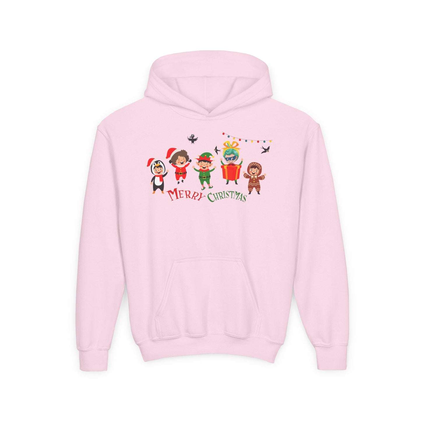Youth Heavy Blend Hooded Sweatshirt - Merry christmas by super kiddo and friends