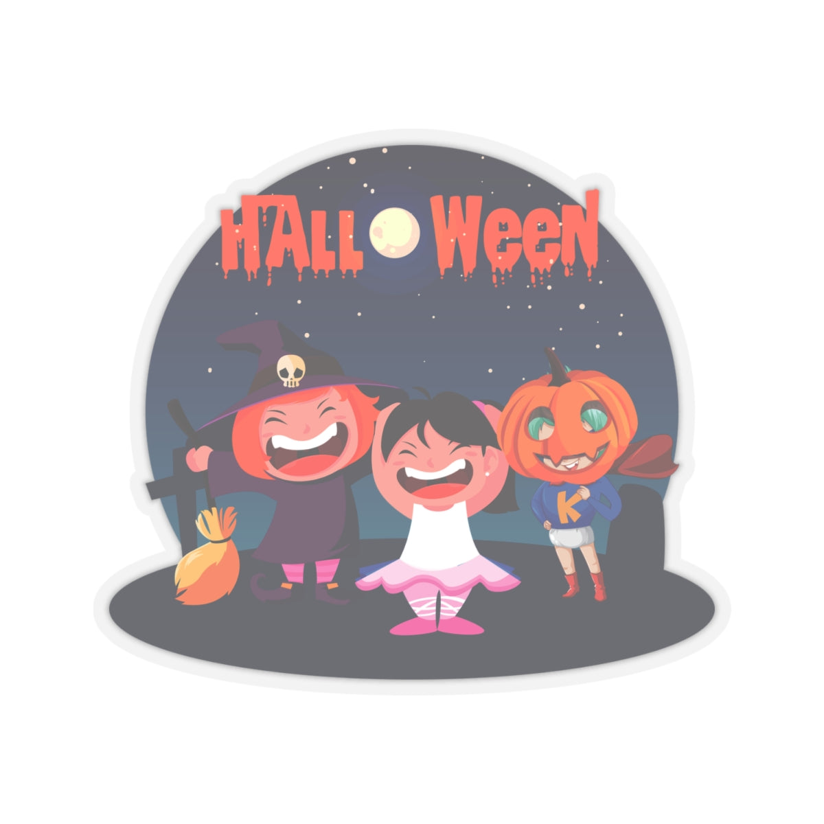 Kiss-Cut Stickers - Super kiddo wearing pumpkin - [[{"value":"Wonderwear Kid"}]]