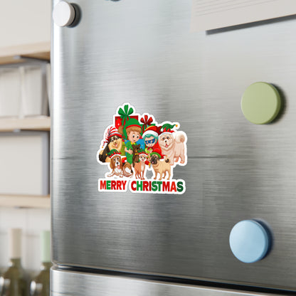 Christmas Kiss-Cut Vinyl Decals – Christmas with super kiddo pet friends with text - [[{"value":"Wonderwear Kid"}]]