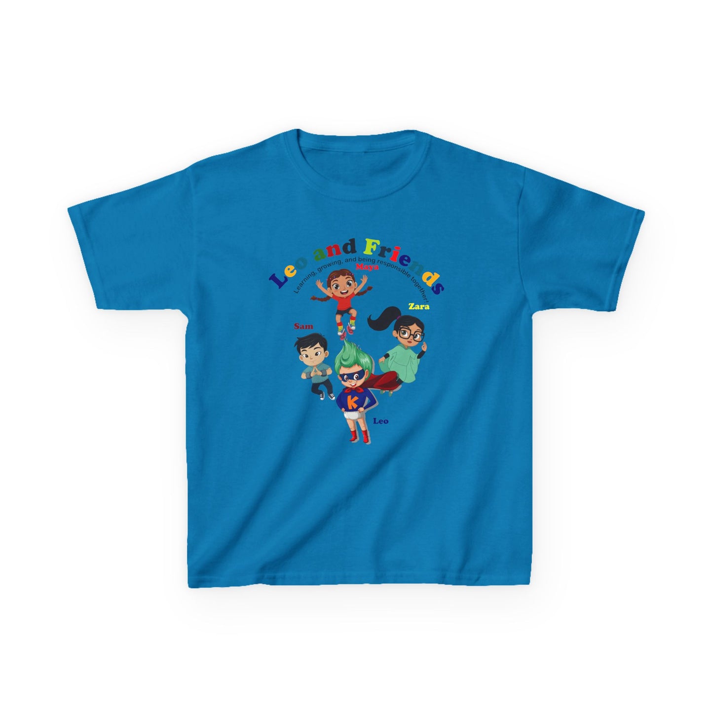 Kids Heavy Cotton™ Tee - Leo & Friends - Learning and growing - [[{"value":"Wonderwear Kid"}]]