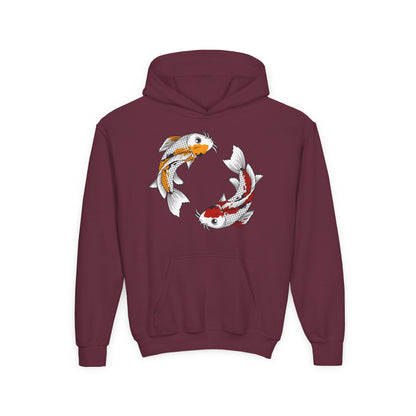 Youth Heavy Blend Hooded Sweatshirt - Koi fish Printify