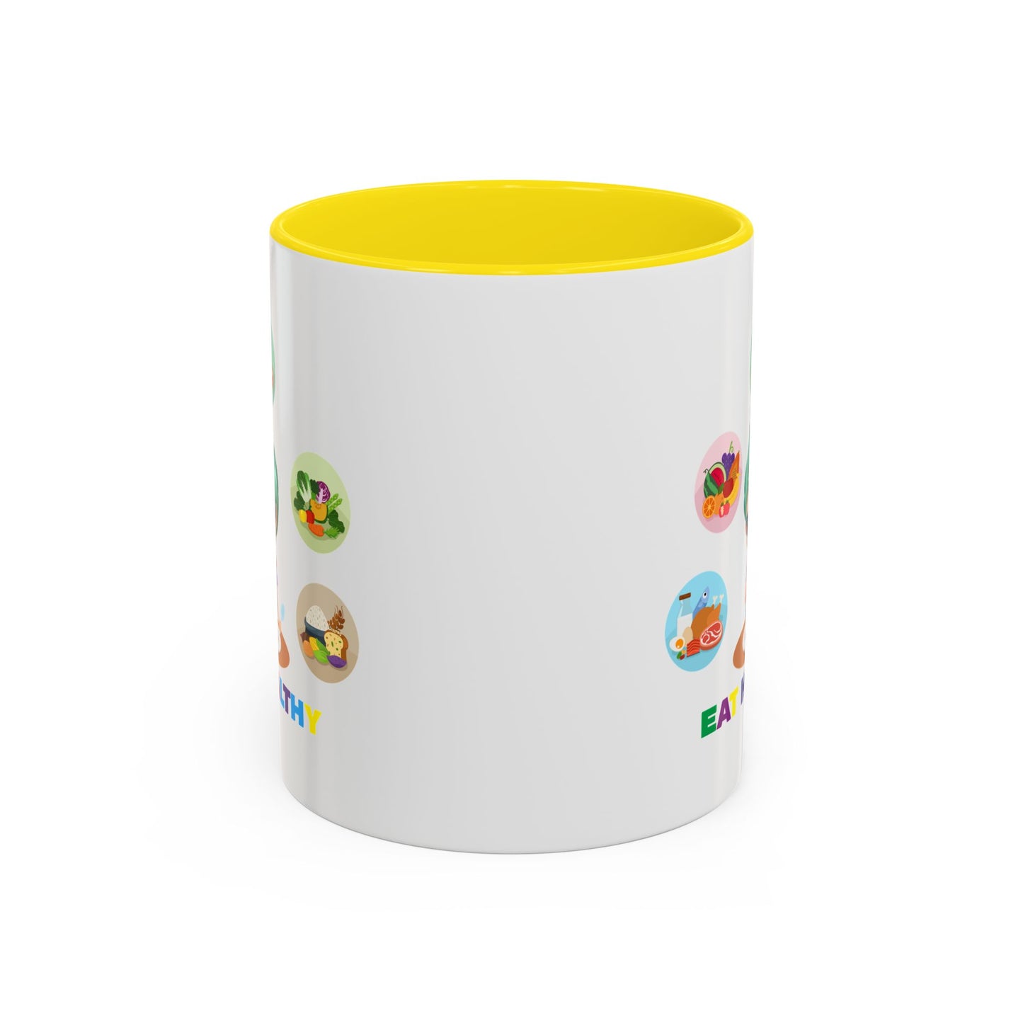Accent Coffee Mug - Supper kiddo showing healthy food to eat