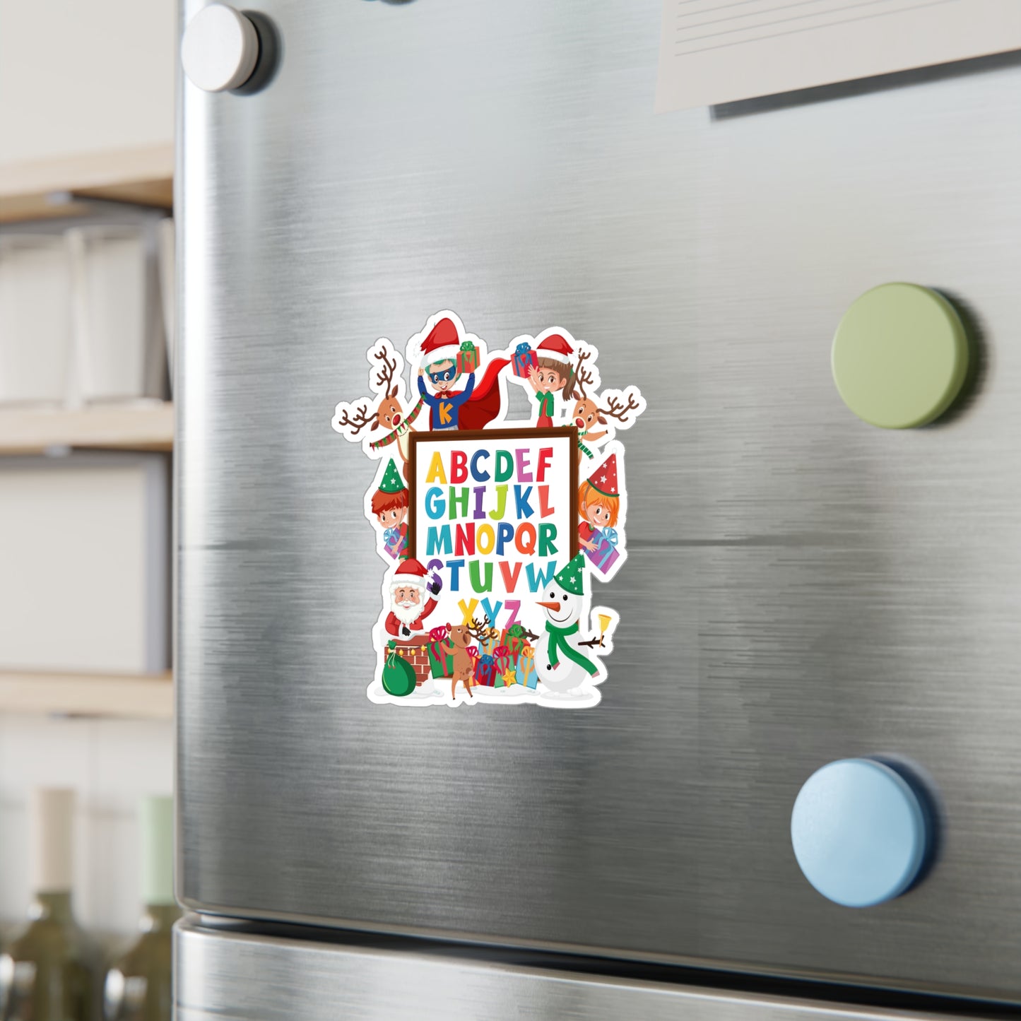 Christmas Kiss-Cut Vinyl Decals – Christmas alphabet with super kiddo