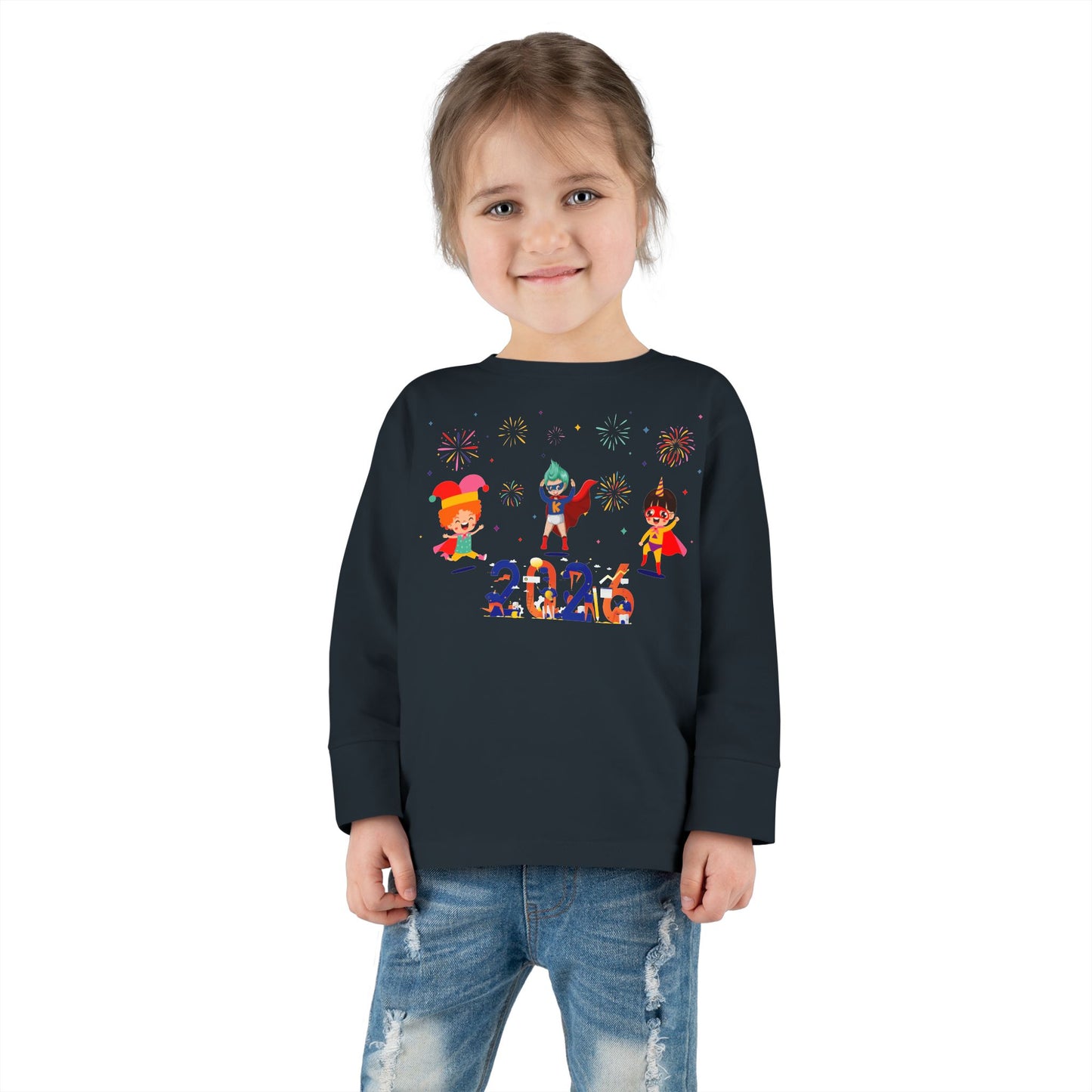 Toddler Long Sleeve Tee - Super kiddo and other hero - [[{"value":"Wonderwear Kid"}]]