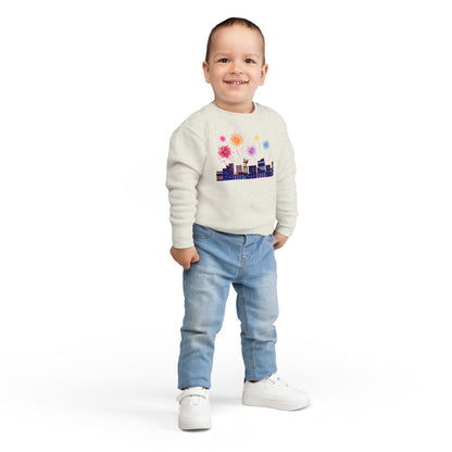 Toddler Sweatshirt - Super kiddo with fireworks - [[{"value":"Wonderwear Kid"}]]