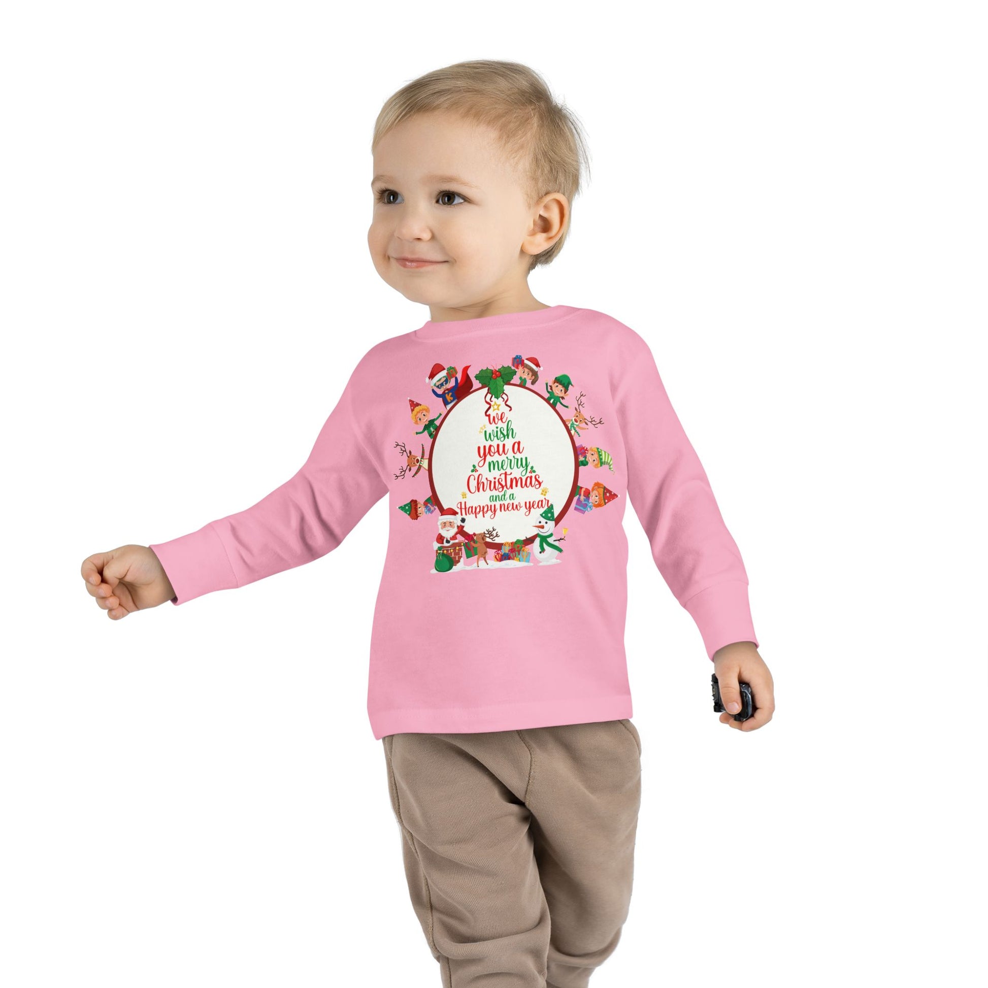 Toddler Long Sleeve Tee - We wish you a merry christmas - [[{"value":"Wonderwear Kid"}]]