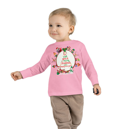 Toddler Long Sleeve Tee - We wish you a merry christmas - [[{"value":"Wonderwear Kid"}]]