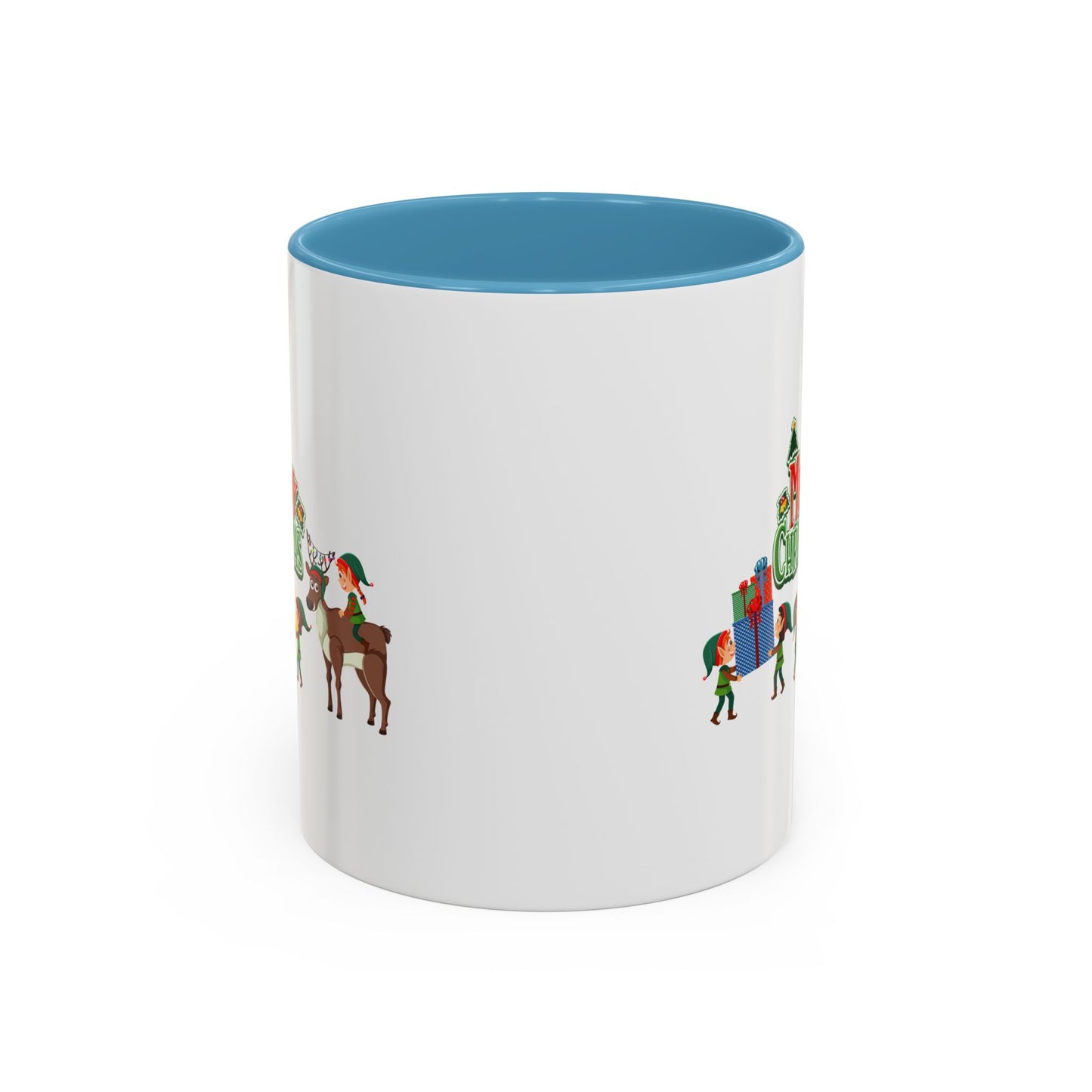 Accent Coffee Mug - Merry christmas and reindeer