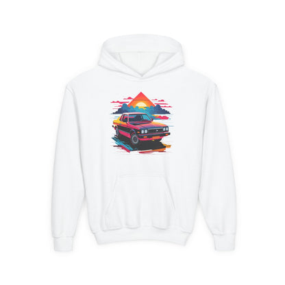Kids Retro Car Hoodie Printify