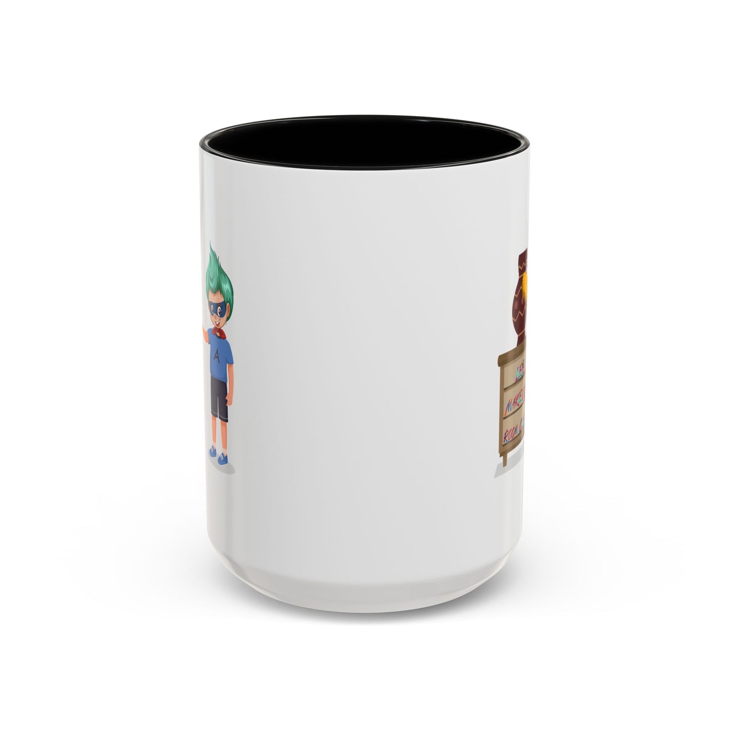 Accent Coffee Mug - Super kiddo cleaning a vase