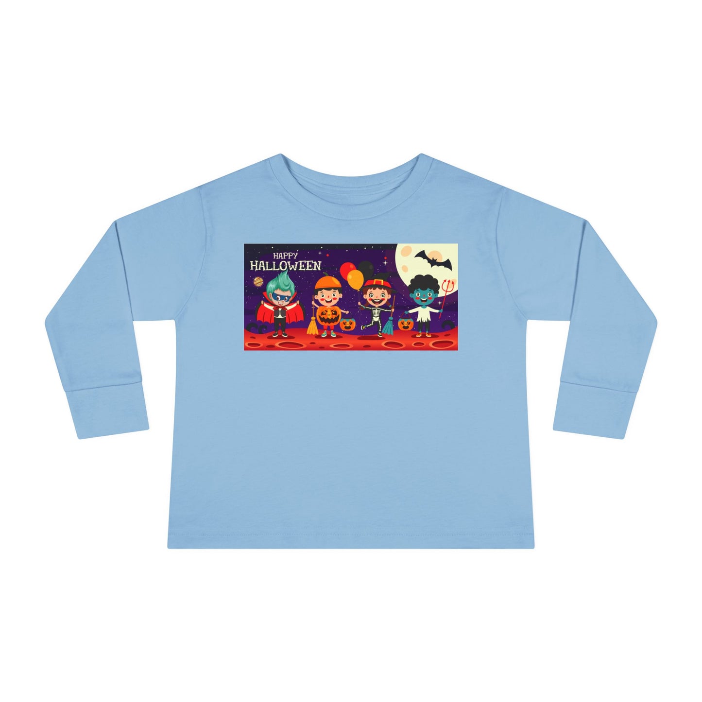 Toddler Long Sleeve Tee - Super kiddo with friends on holloween