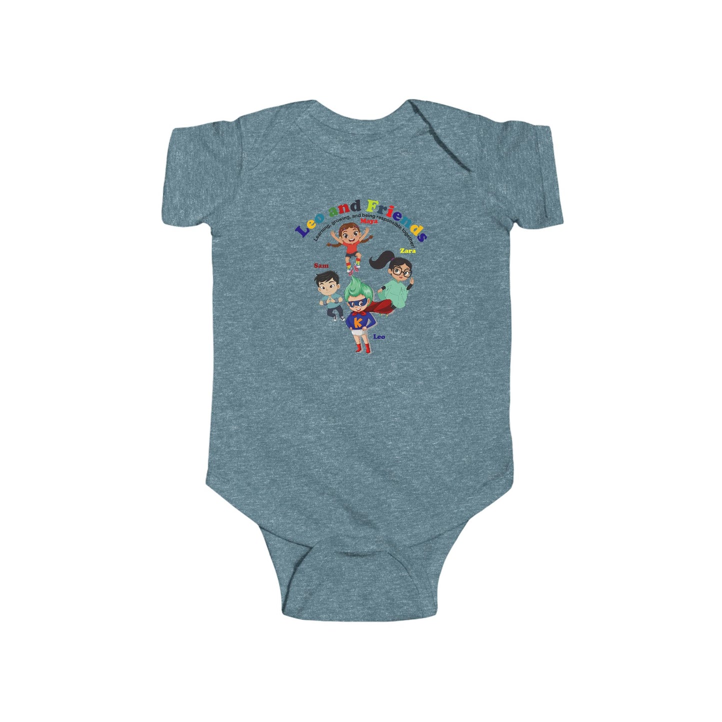 Infant Bodysuit - Leo & Friends - Learning and growing