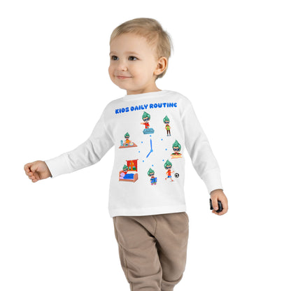 Toddler Long Sleeve Tee - Super kiddo daily routine - [[{"value":"Wonderwear Kid"}]]