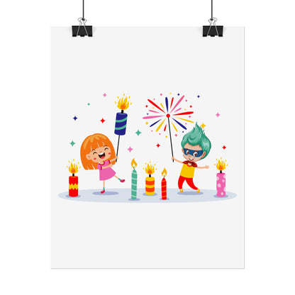 Rolled Posters - Super kiddo lighting fireworks - [[{"value":"Wonderwear Kid"}]]