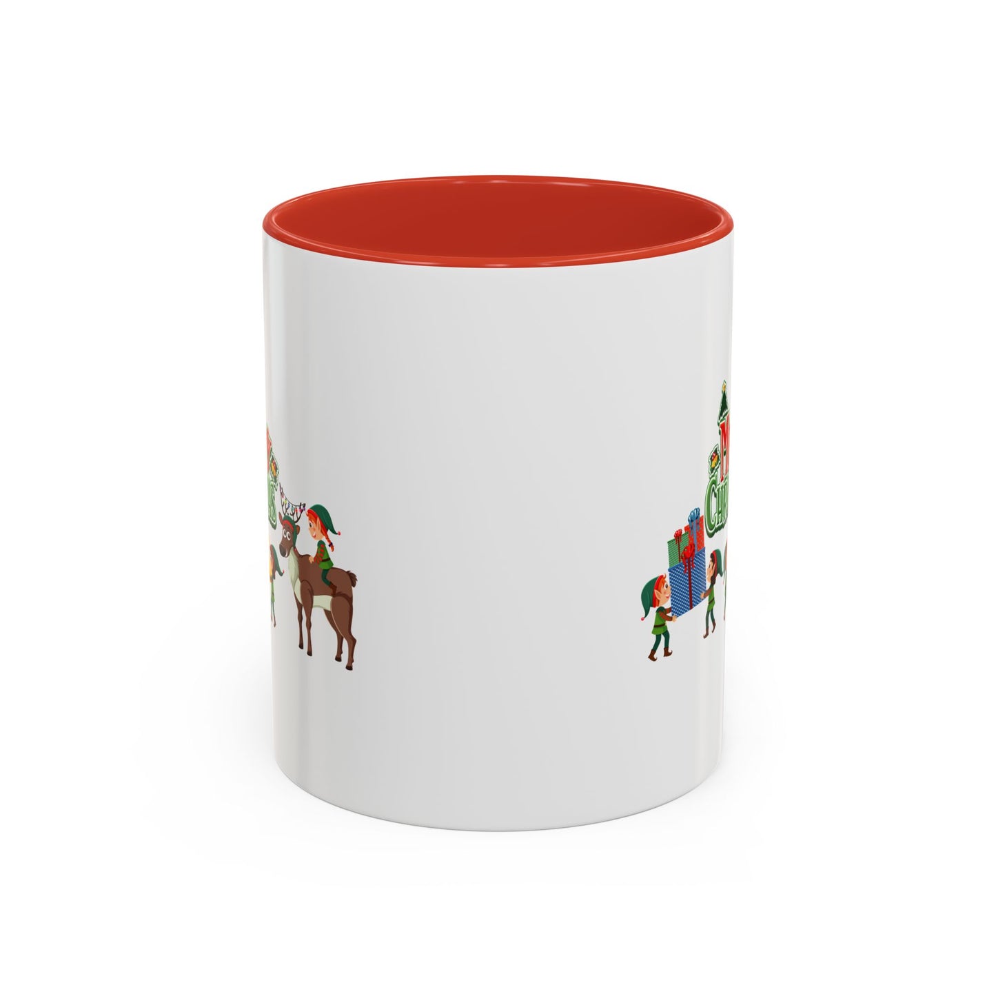 Accent Coffee Mug - Merry christmas and reindeer