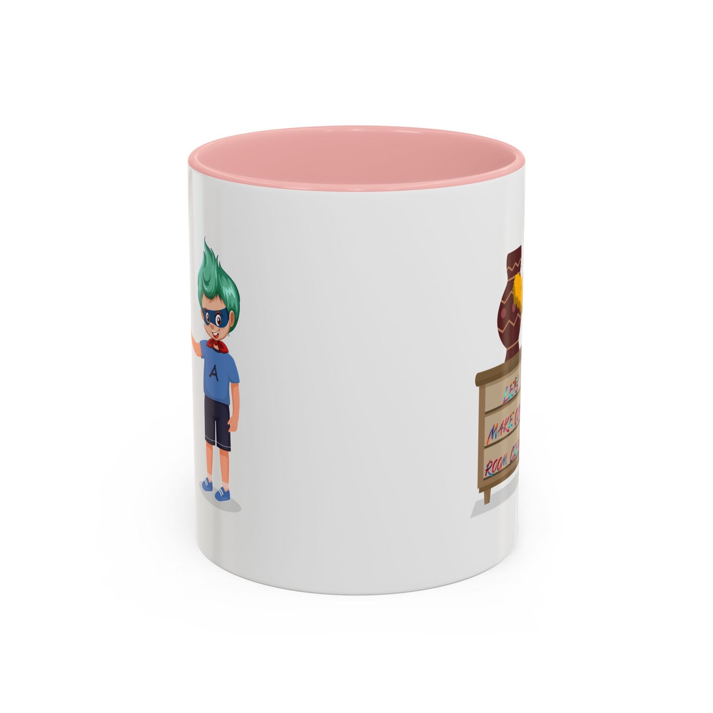 Accent Coffee Mug - Super kiddo cleaning a vase
