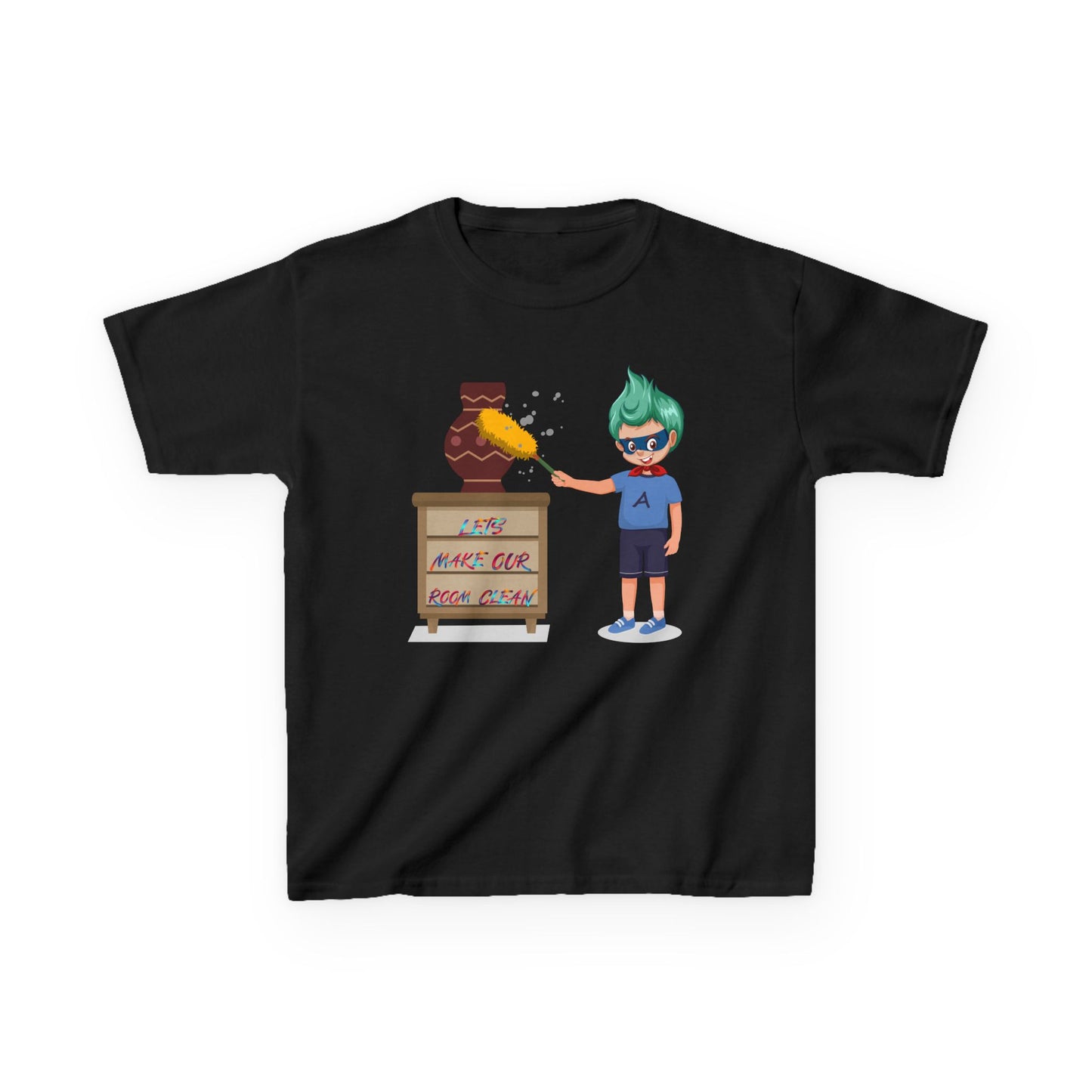 Kids Heavy Cotton™ Tee - Super kiddo cleaning a vase - [[{"value":"Wonderwear Kid"}]]