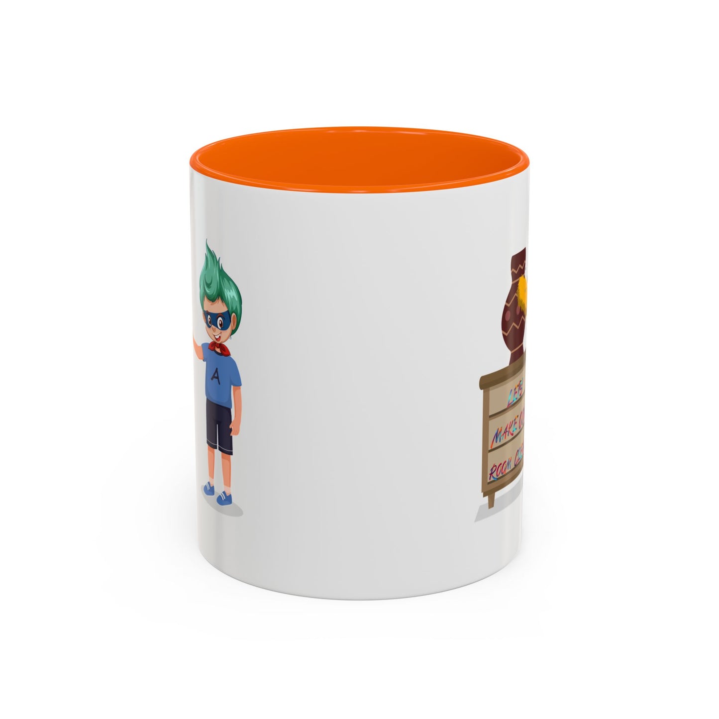 Accent Coffee Mug - Super kiddo cleaning a vase
