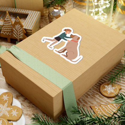 Kiss-Cut Stickers - Girl and dog Printify