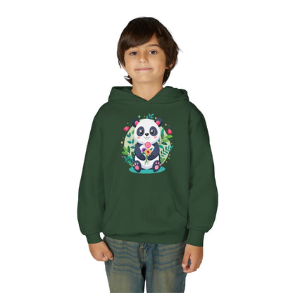 Youth Heavy Blend Hooded Sweatshirt - Adorable panda Printify