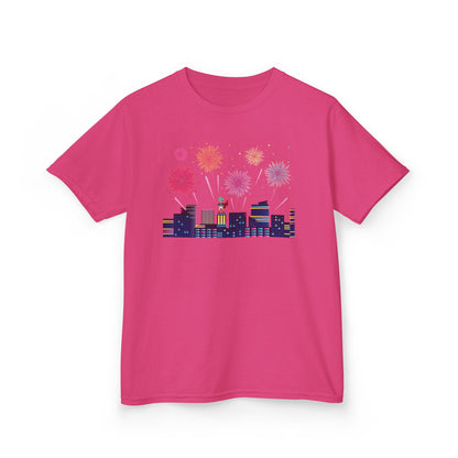 Kids Heavy Cotton™ Tee - Super kiddo with fireworks - [[{"value":"Wonderwear Kid"}]]