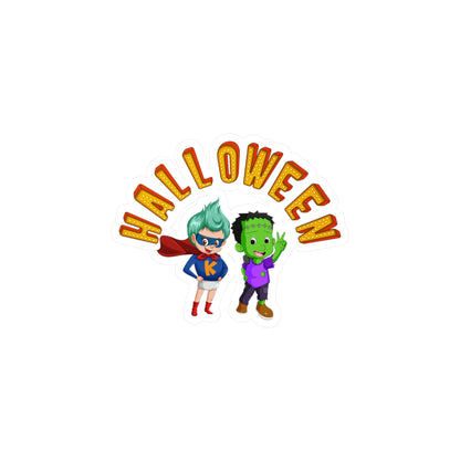 Halloween Kiss-Cut Vinyl Decals – Holloween with super kiddo Printify