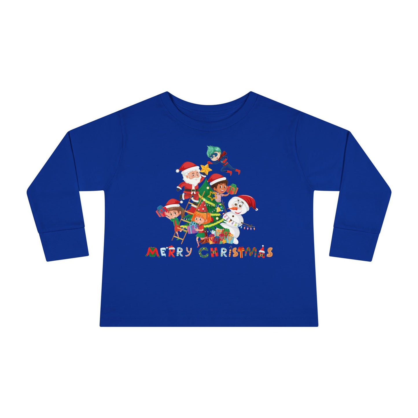 Toddler Long Sleeve Tee - Super kiddo making christmas tree with text - [[{"value":"Wonderwear Kid"}]]