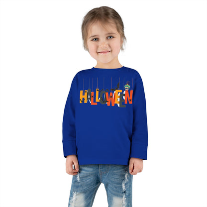 Toddler Long Sleeve Tee - Holloween hanging letters Printify