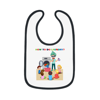 Baby Bib - super kiddo teaching laundry - [[{"value":"Wonderwear Kid"}]]