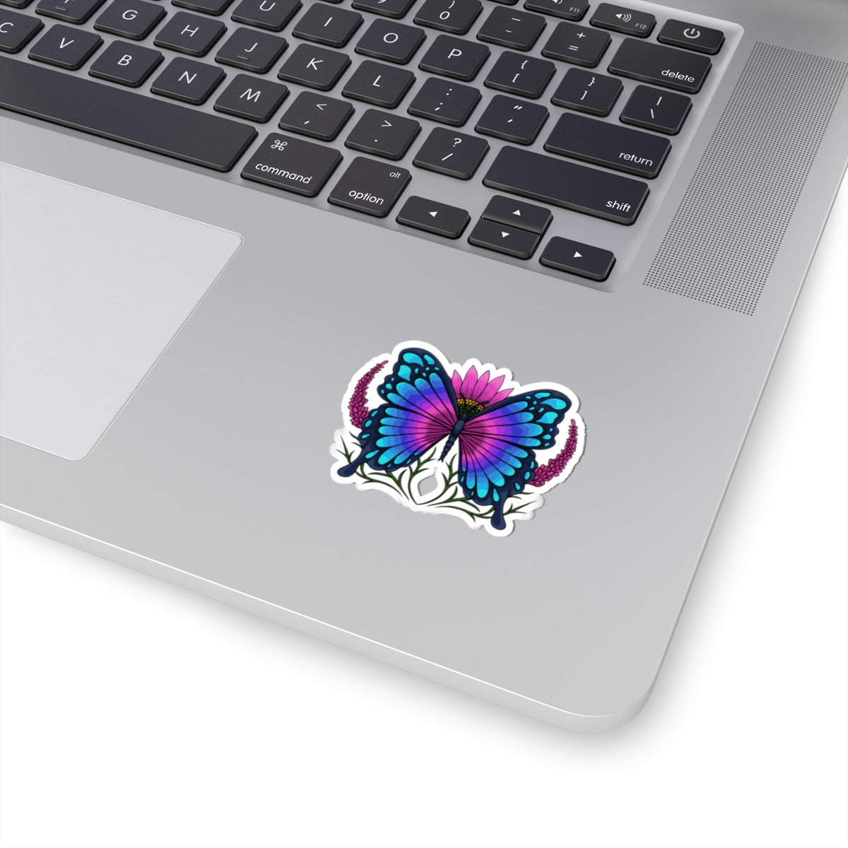 Kiss-Cut Vinyl Decals - Butterfly on the flower