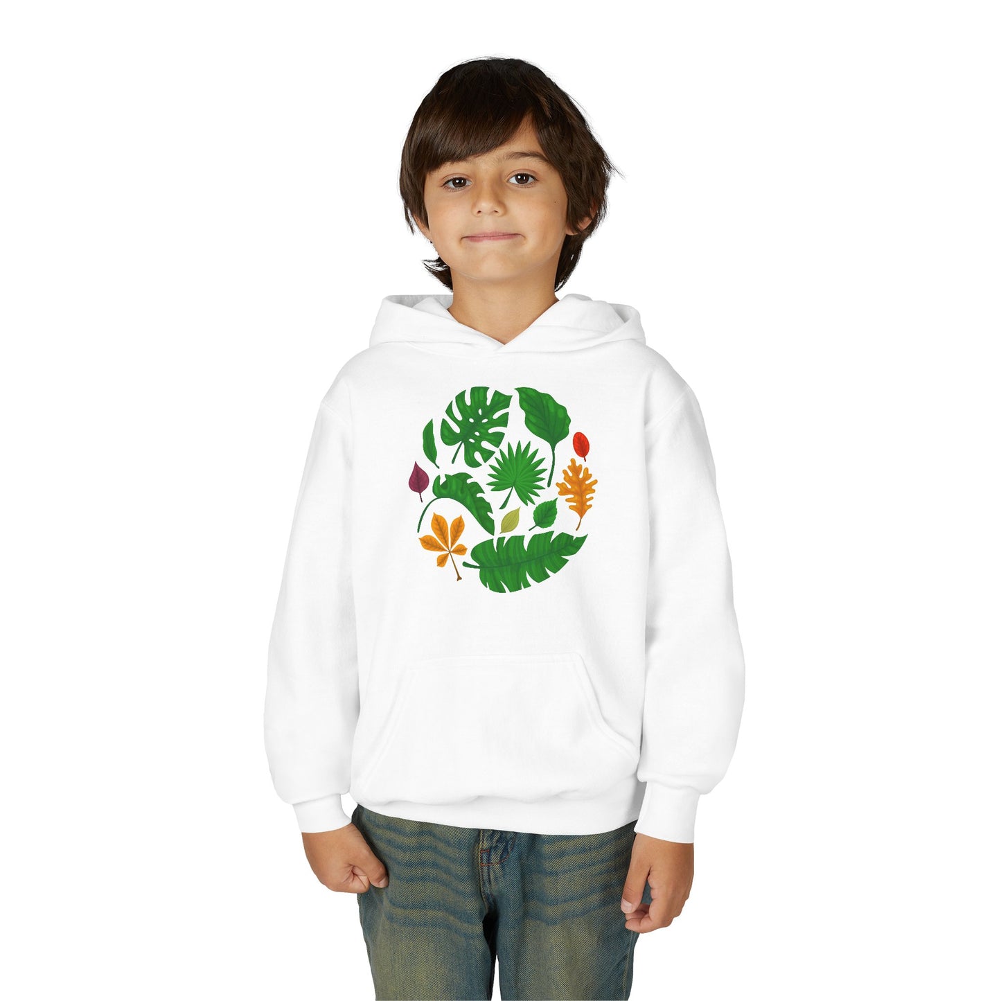 Youth Heavy Blend Hooded Sweatshirt - Beautiful leaves