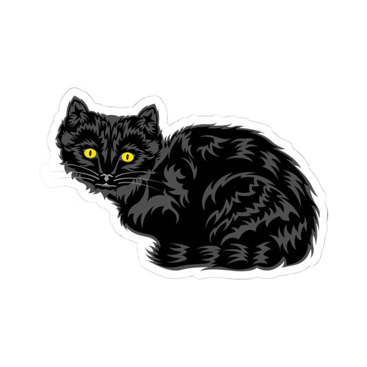 Kiss-Cut Stickers - Cute Black Cat Printify