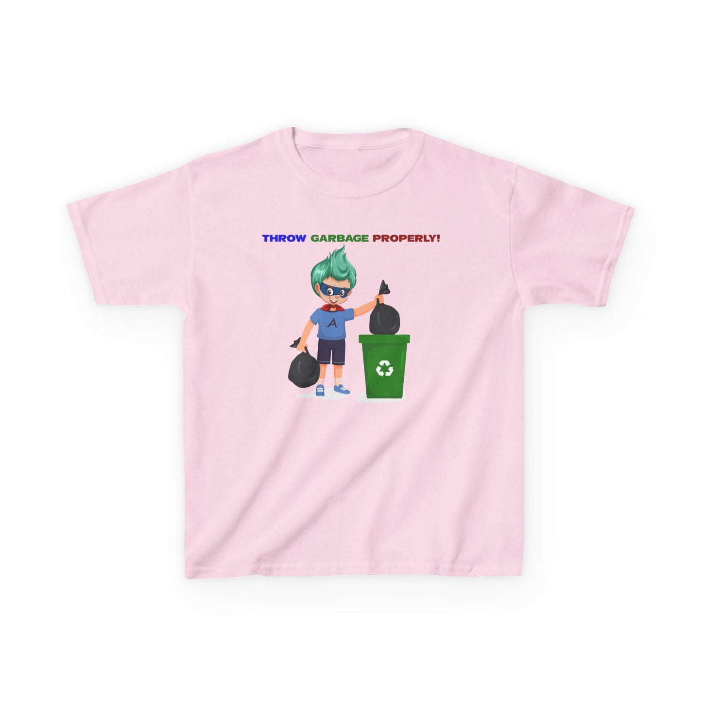 Kids Heavy Cotton™ Tee - Super kiddo taking trash out - [[{"value":"Wonderwear Kid"}]]